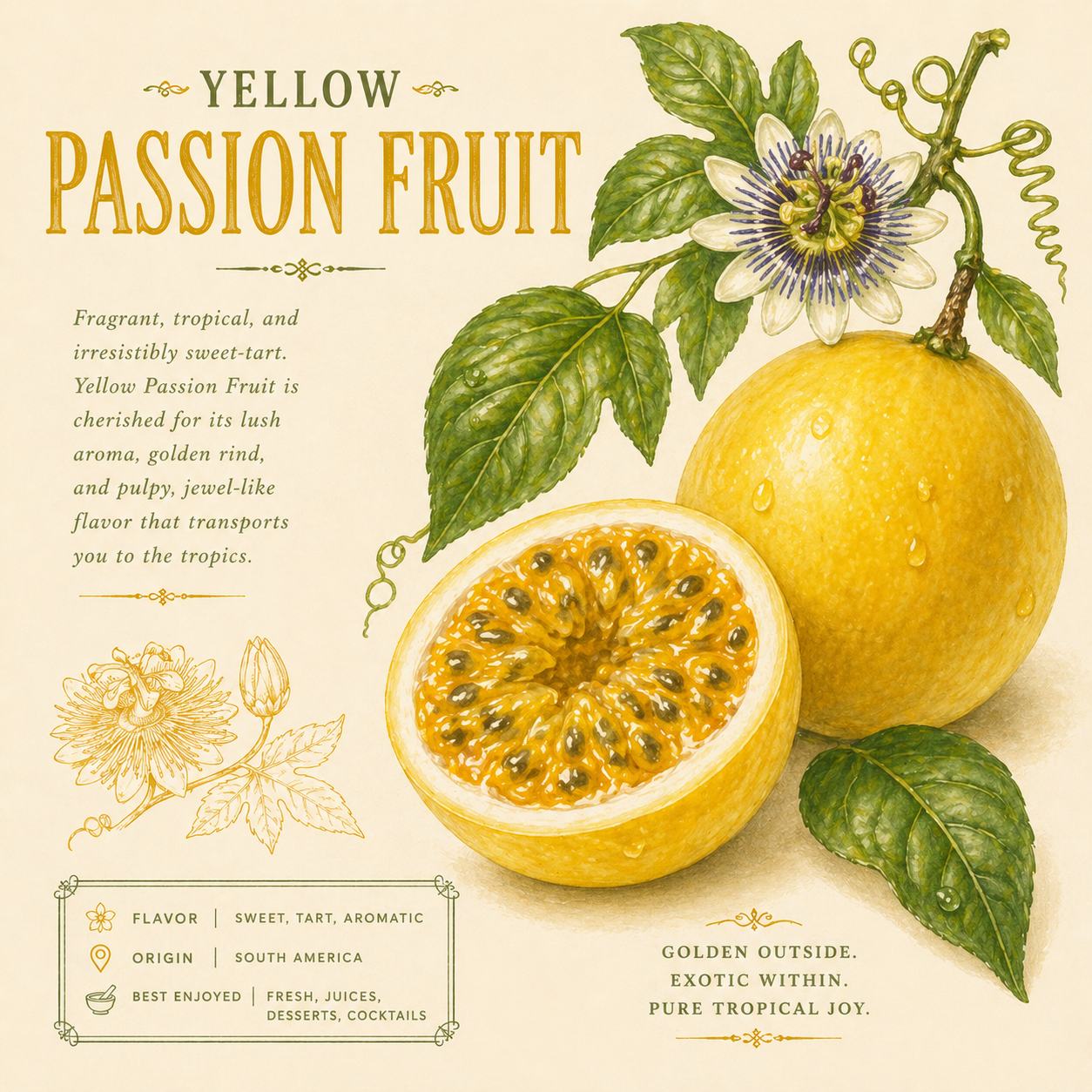 Yellow passion fruit seeds